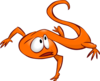 Orange Lizard Running Away Clip Art